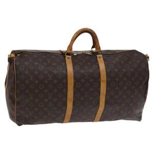LOUIS VUITTON Monogram Keepall Bandouliere 60 Boston Bag M41412 LV Auth 113099